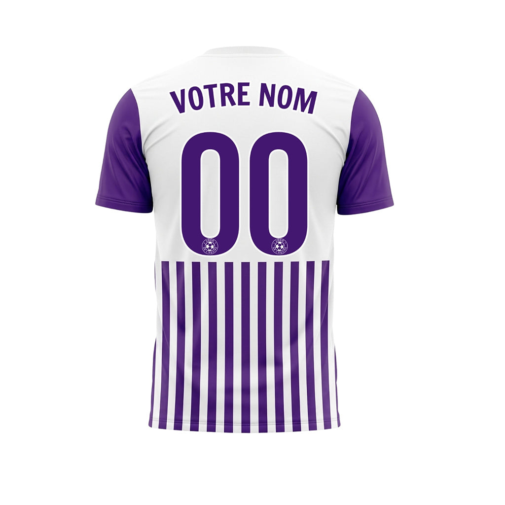 Violet Blanc Rayé Maillot de Football Personnalisé
