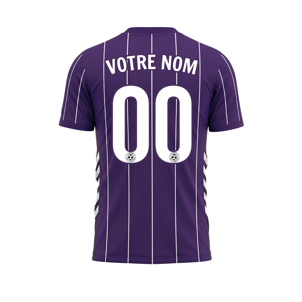 Violet Blanc Rayures Fines Maillot de Football Personnalisé