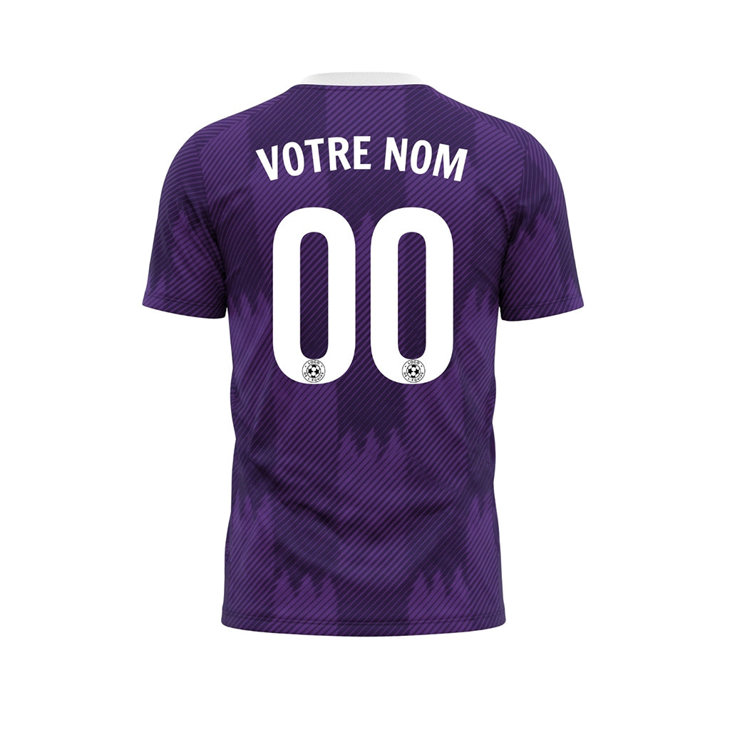 Violet Blanc Col Zigzag Motif Maillot de Football Personnalisé