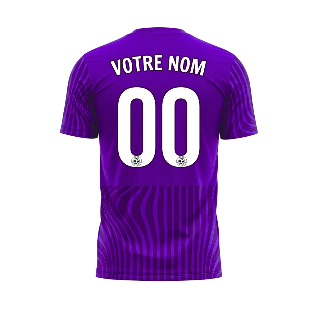 Violet Vagues Rayures Maillot de Football Personnalisé