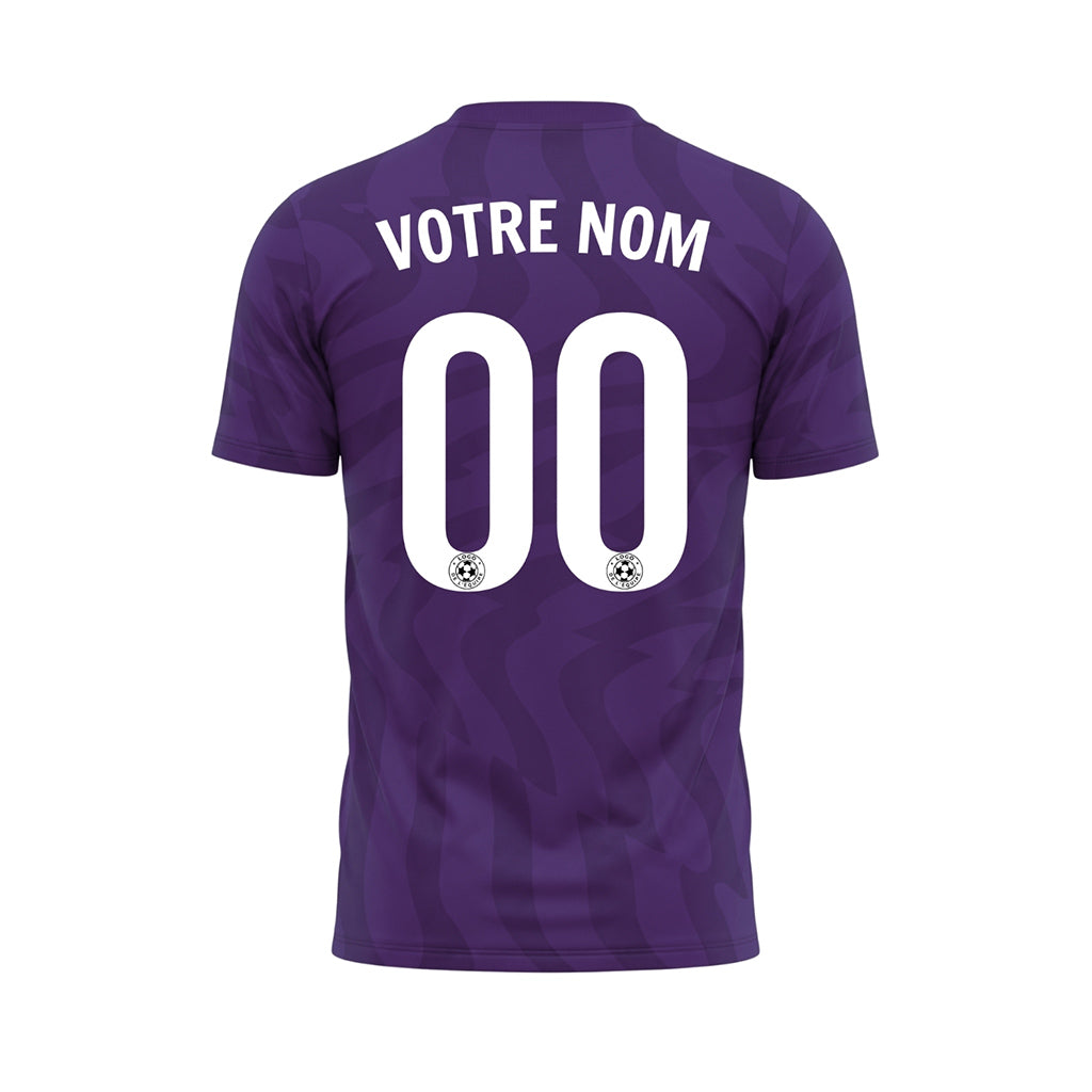 Violet Motif Vagues Maillot de Football Personnalisé