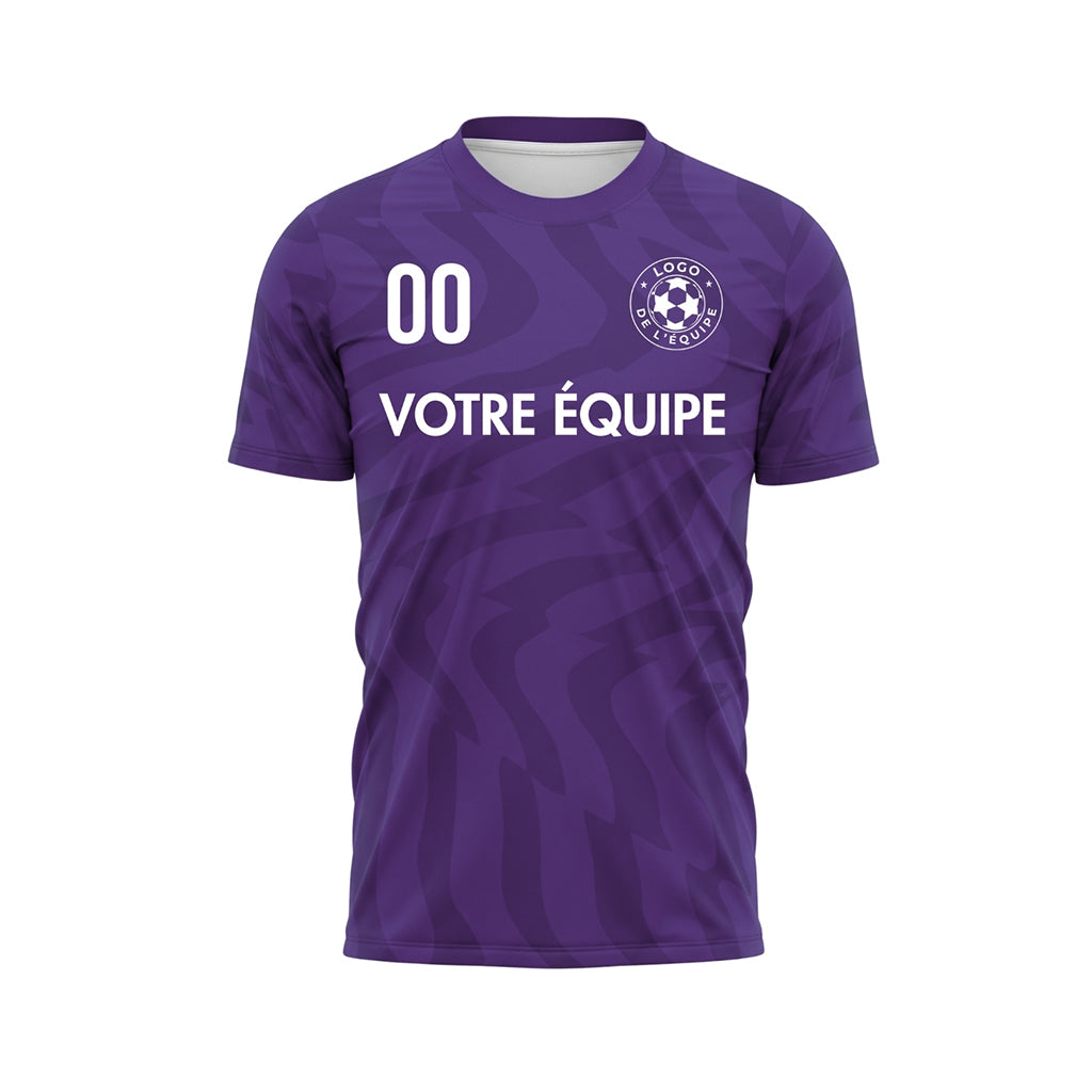 Violet Motif Vagues Maillot de Football Personnalisé