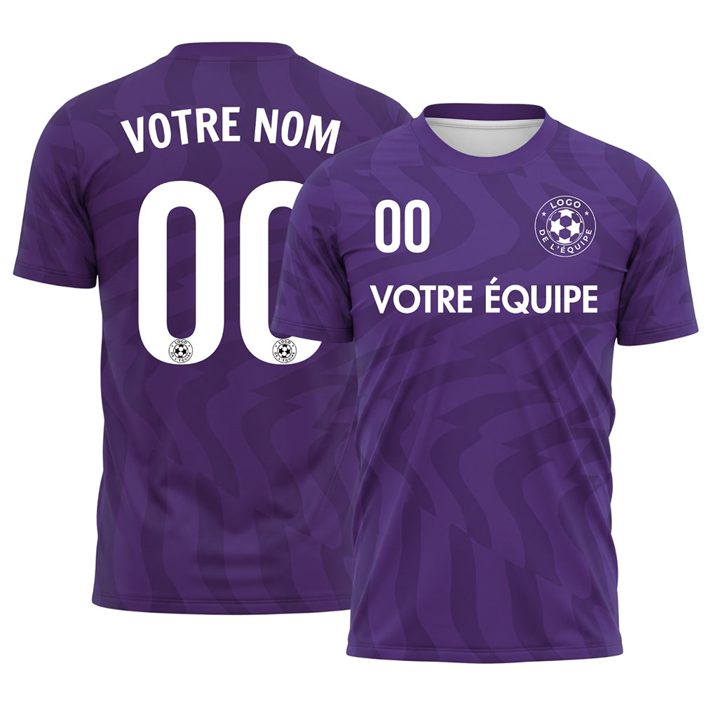Violet Motif Vagues Maillot de Football Personnalisé