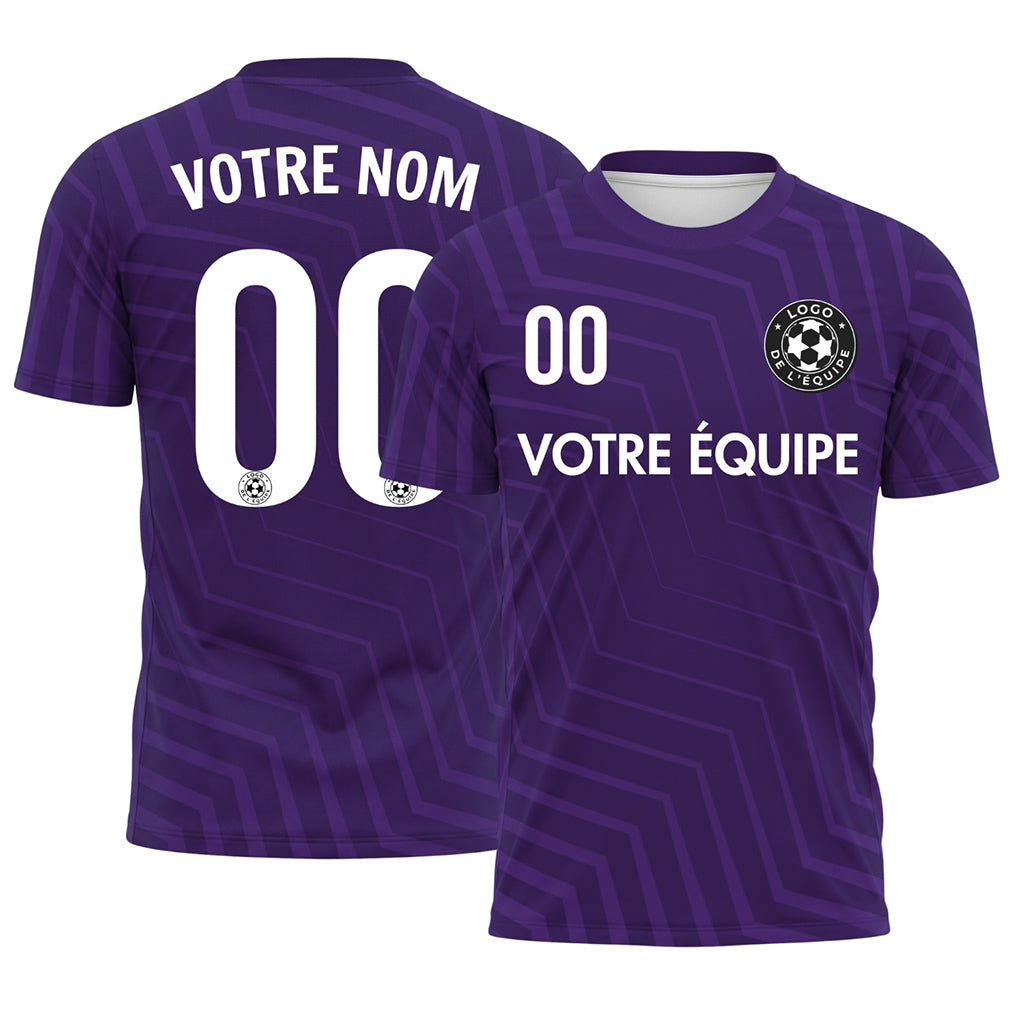 Violet Zigzag Motif Maillot de Football Personnalisé