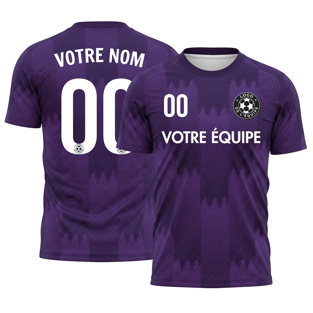 Violet Zigzag Motif Maillot de Football Personnalisé