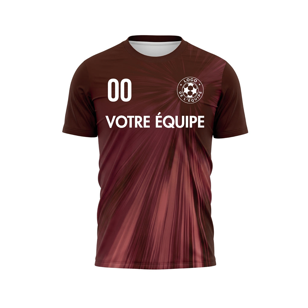 Rouge Bordeaux Rayons Effet Maillot de Football Personnalisé