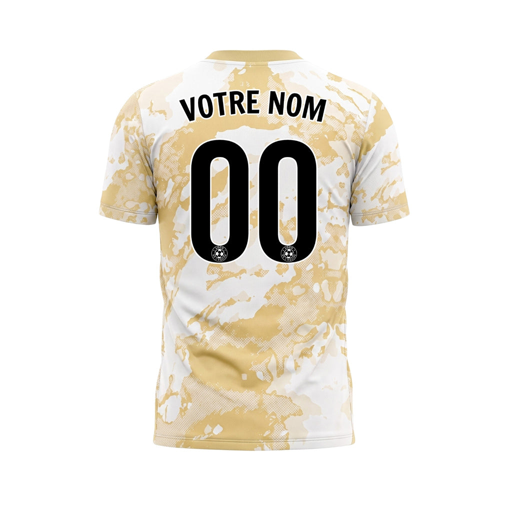 Blanc Beige Abstrait Grunge Demi-Teinte Motif Maillot de Football Personnalisé