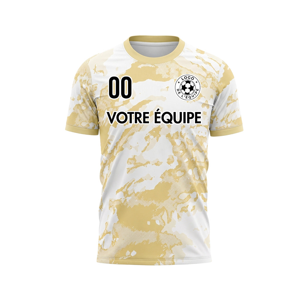 Blanc Beige Abstrait Grunge Demi-Teinte Motif Maillot de Football Personnalisé