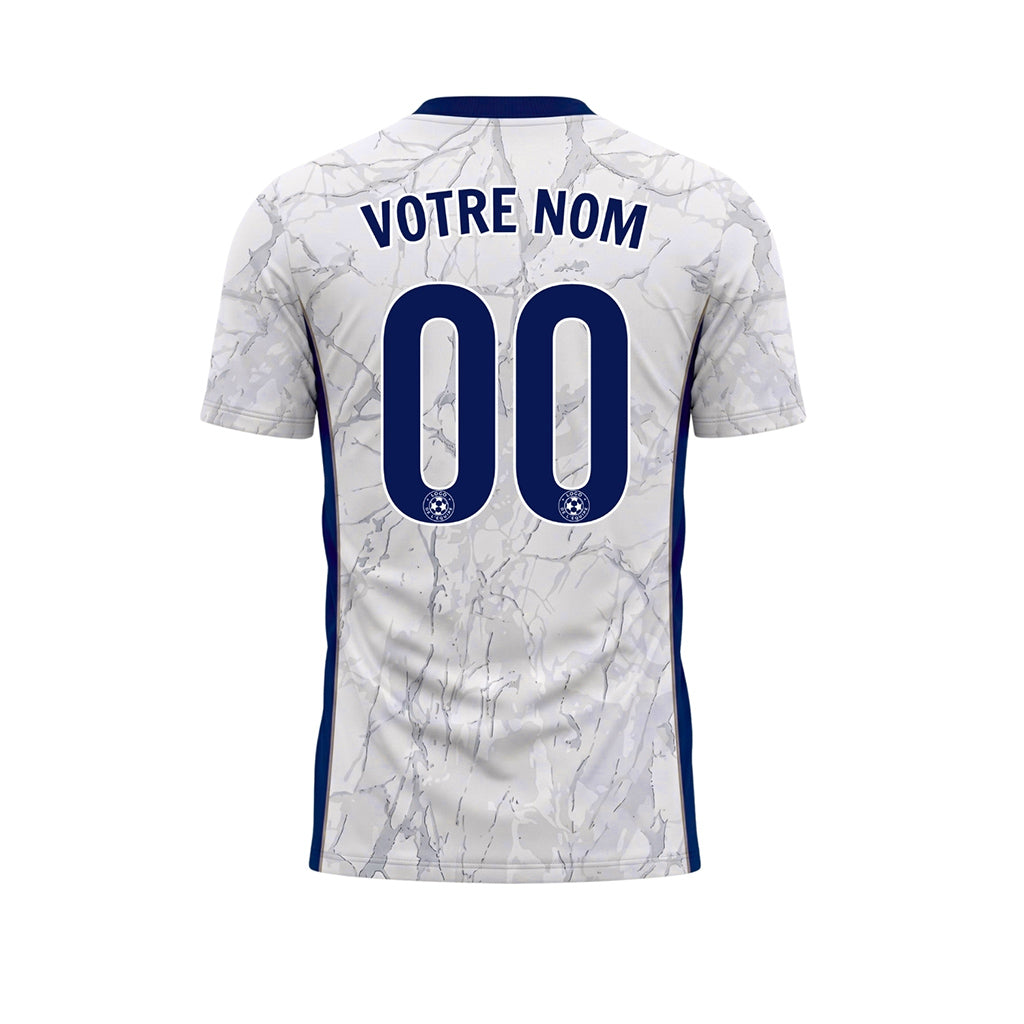Blanc Bleu Marbre Texture Motif Maillot de Football Personnalisé
