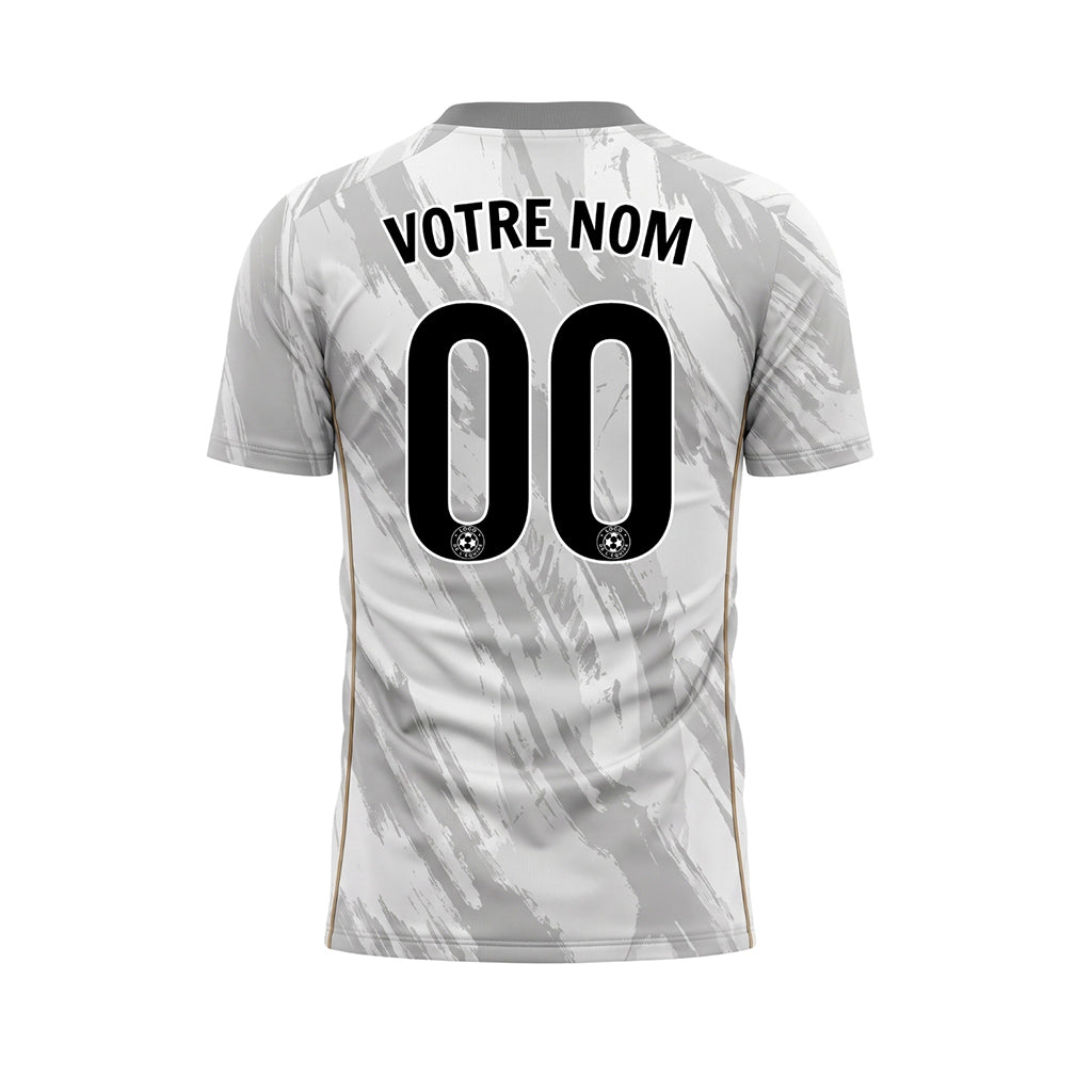 Blanc Gris Gris Coup de Pinceau Motif Maillot de Football Personnalisé