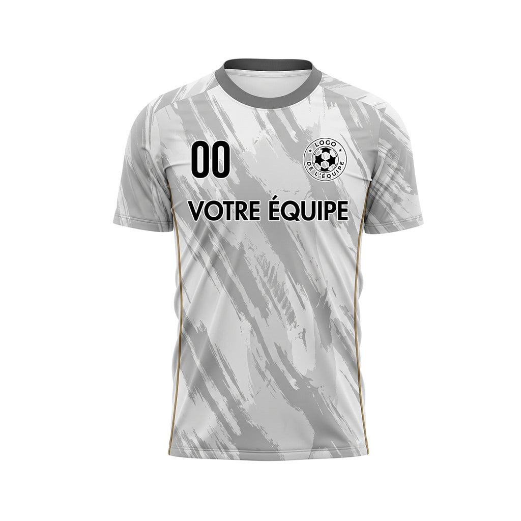 Blanc Gris Gris Coup de Pinceau Motif Maillot de Football Personnalisé