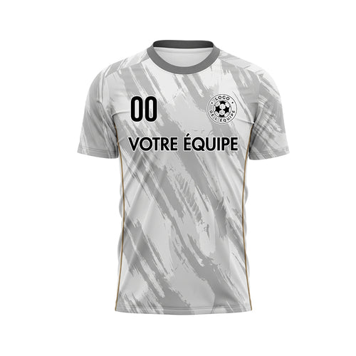 Blanc Gris Gris Coup de Pinceau Motif Maillot de Football Personnalisé