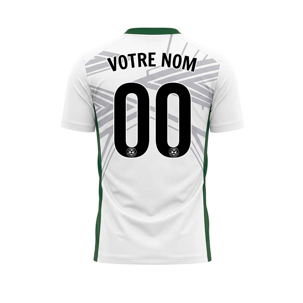Blanc Vert Dynamique Flèche Motif Maillot de Football Personnalisé