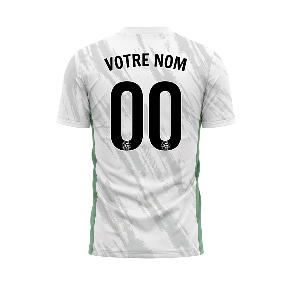Blanc Vert Gris Coup de Pinceau Motif Maillot de Football Personnalisé