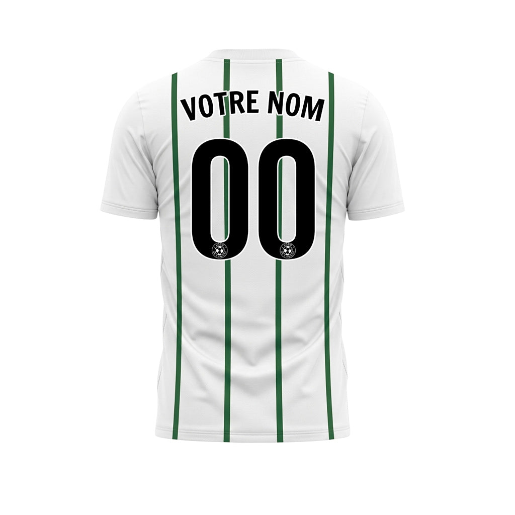 Blanc Vert Rayures Fines Vertical Motif Maillot de Football Personnalisé