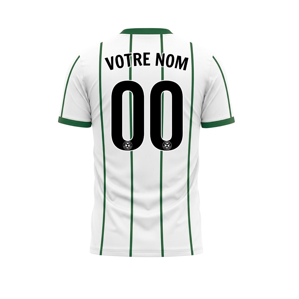 Blanc Vert Rayures Fines Vertical Motif (2) Maillot de Football Personnalisé