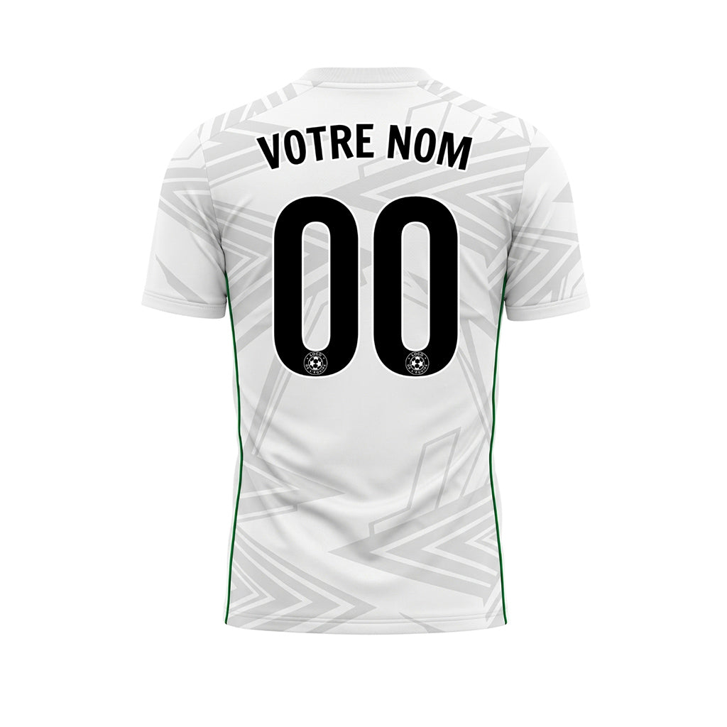 Blanc Gris Clair Vert Géométrique Flèche Motif Maillot de Football Personnalisé