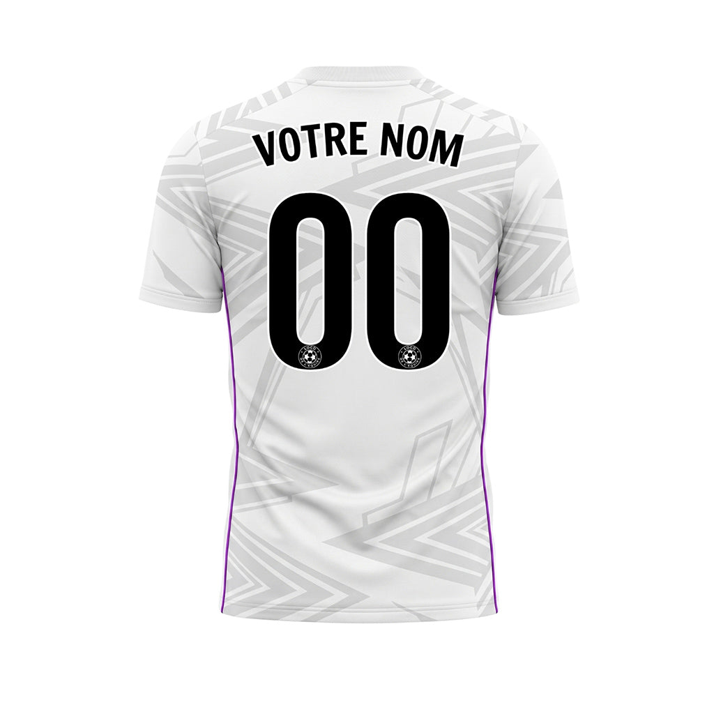 Blanc Gris Clair Violet Géométrique Flèche Motif Maillot de Football Personnalisé