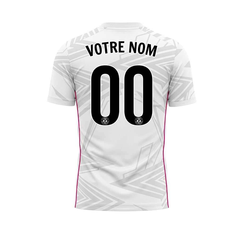 Blanc Gris Clair Rose Géométrique Flèche Motif Maillot de Football Personnalisé