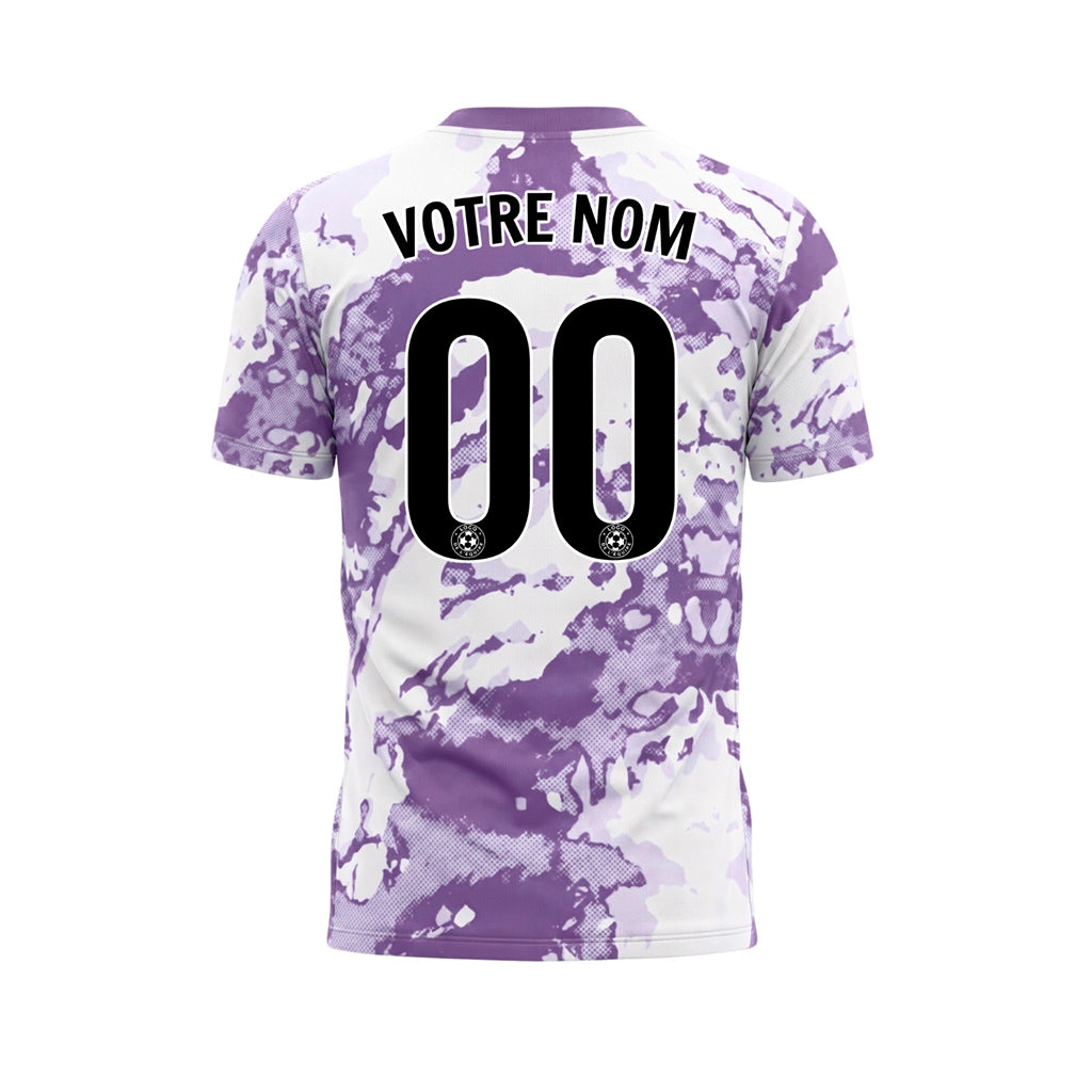 Blanc Violet Abstrait Grunge Demi-Teinte Motif Maillot de Football Personnalisé
