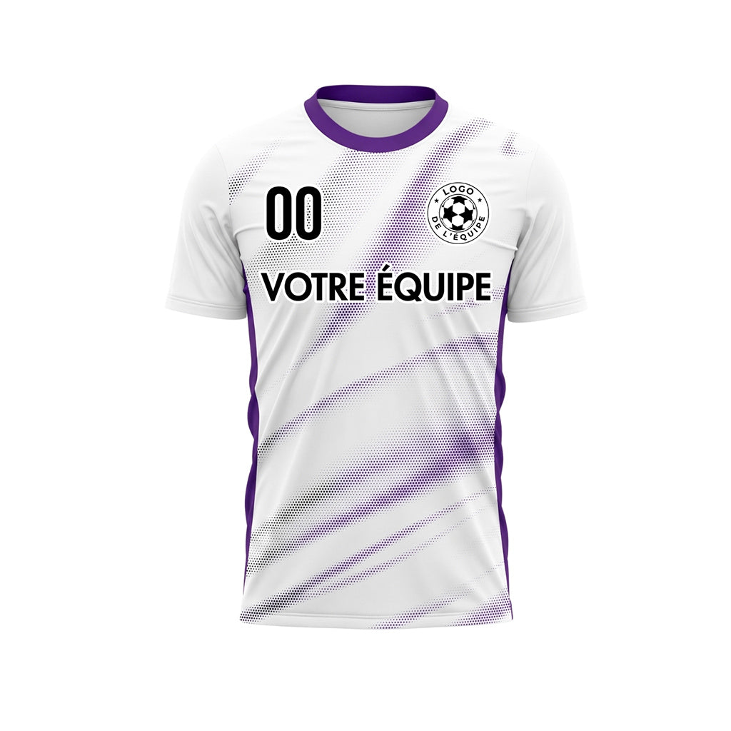 Blanc Violet Diagonal Demi-Teinte Vagues Motif (2) Maillot de Football Personnalisé