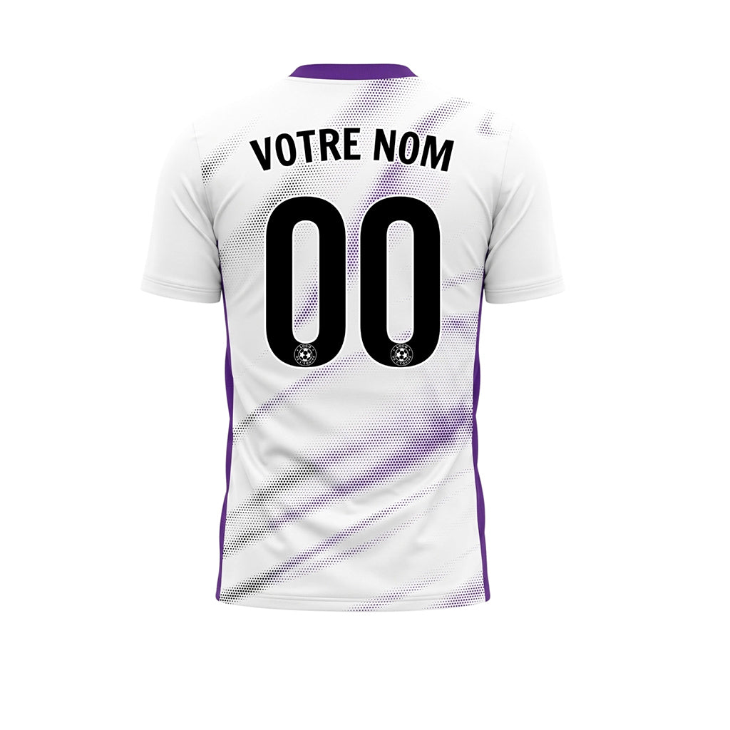 Blanc Violet Diagonal Demi-Teinte Vagues Motif (2) Maillot de Football Personnalisé