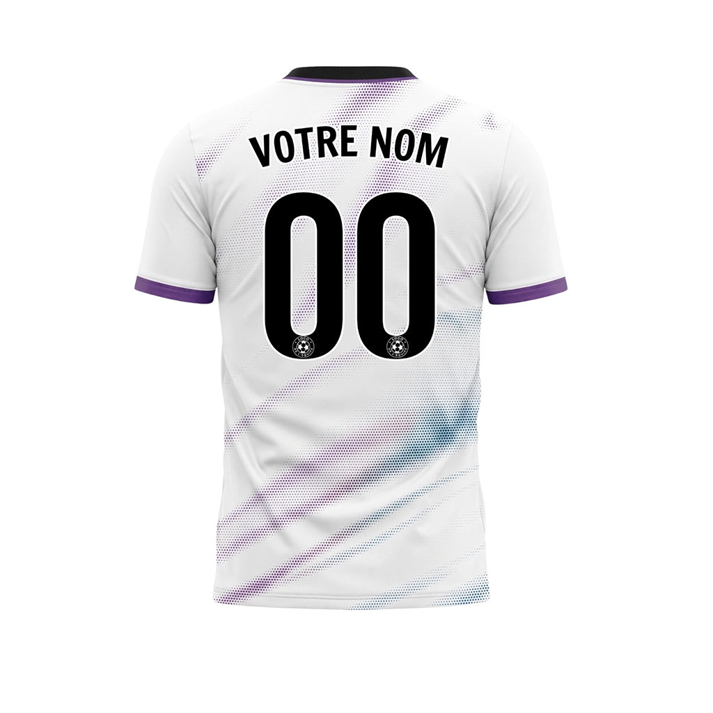 Blanc Violet Diagonal Demi-Teinte Vagues Motif Maillot de Football Personnalisé