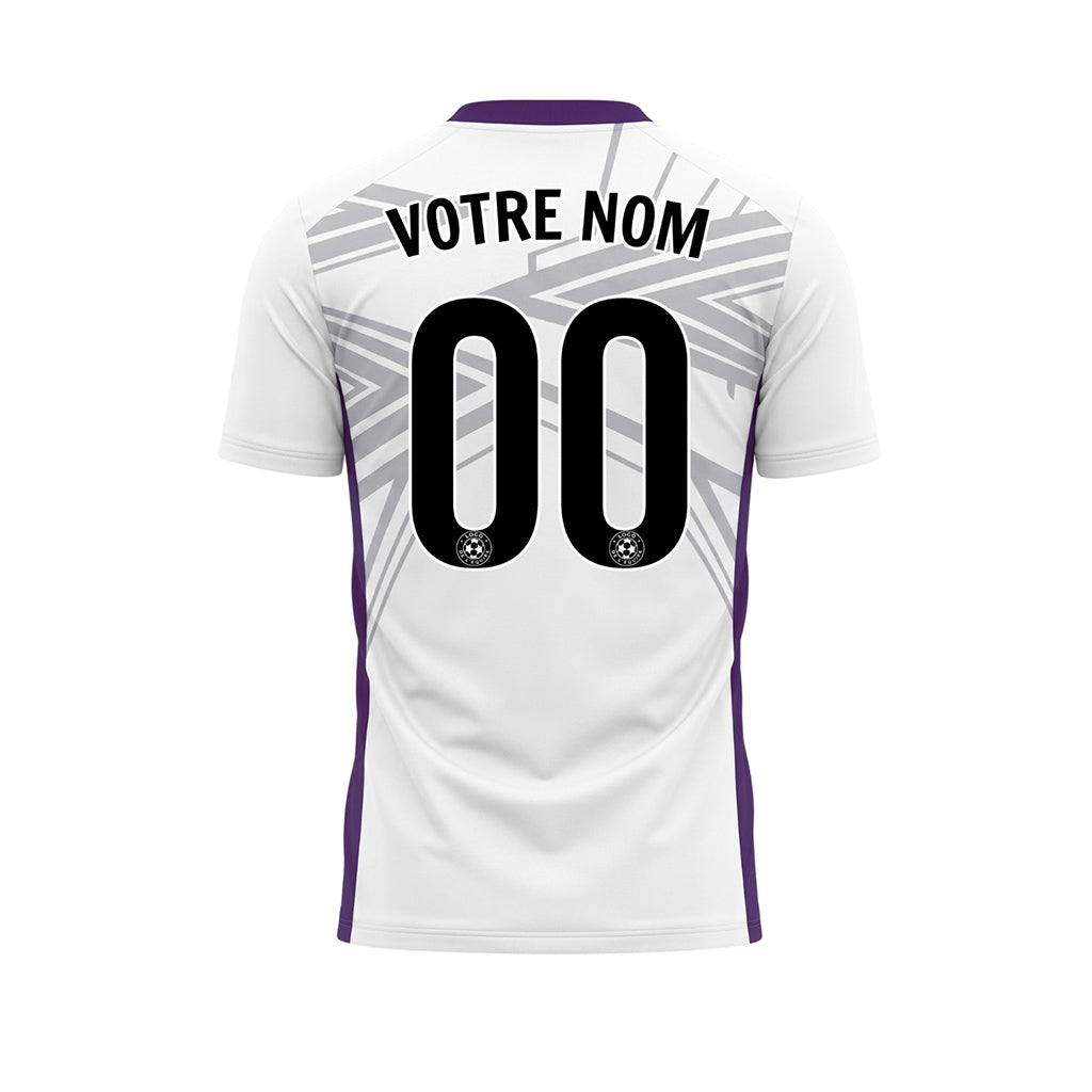 Blanc Violet Dynamique Flèche Motif Maillot de Football Personnalisé