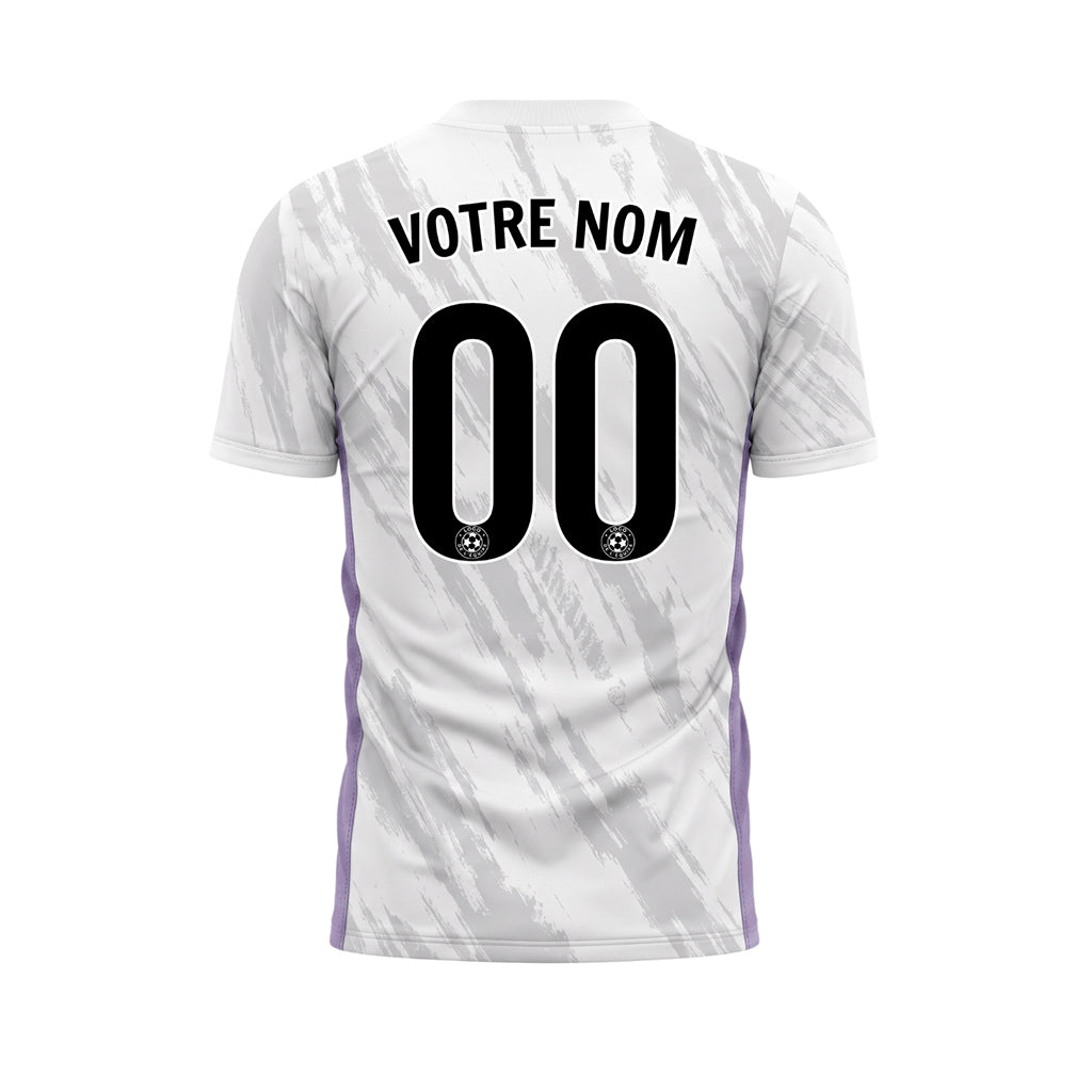 Blanc Violet Gris Coup de Pinceau Motif Maillot de Football Personnalisé