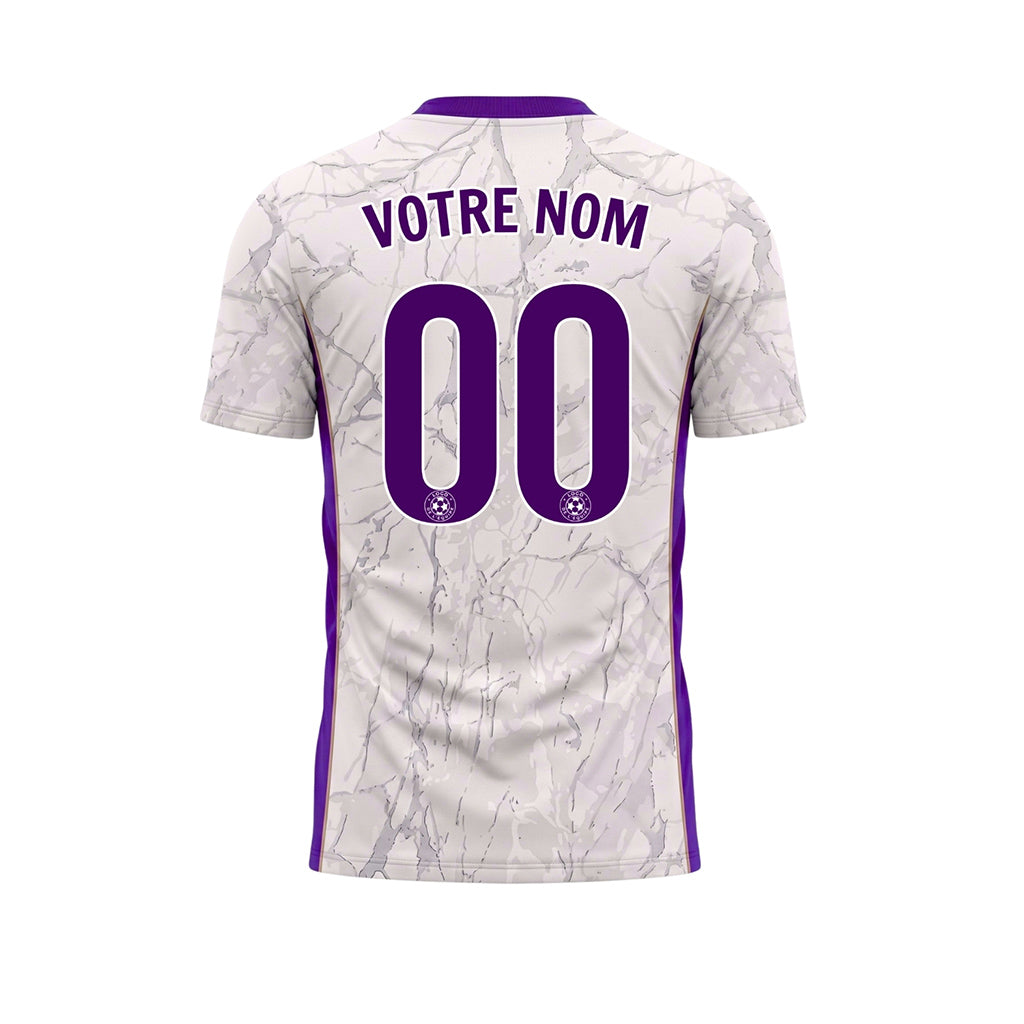 Blanc Violet Marbre Texture Motif Maillot de Football Personnalisé