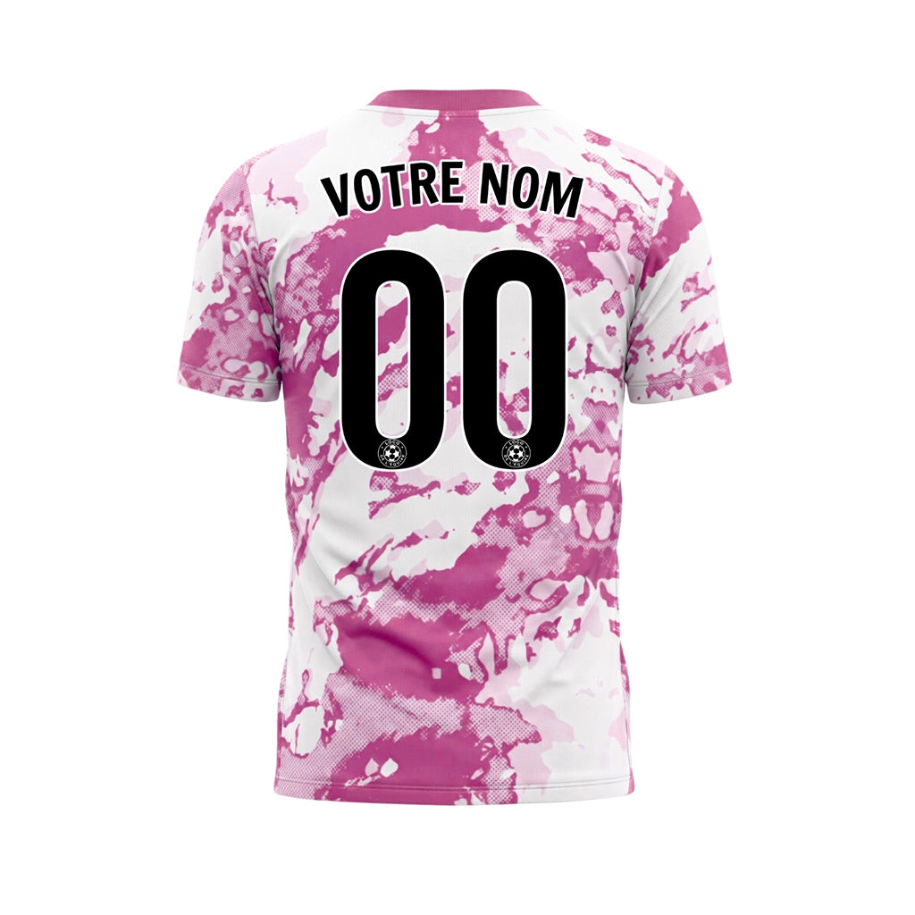 Blanc Magenta Abstrait Grunge Demi-Teinte Motif Maillot de Football Personnalisé