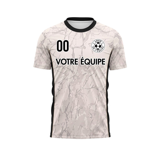 Blanc Noir Marbre Texture Motif Maillot de Football Personnalisé
