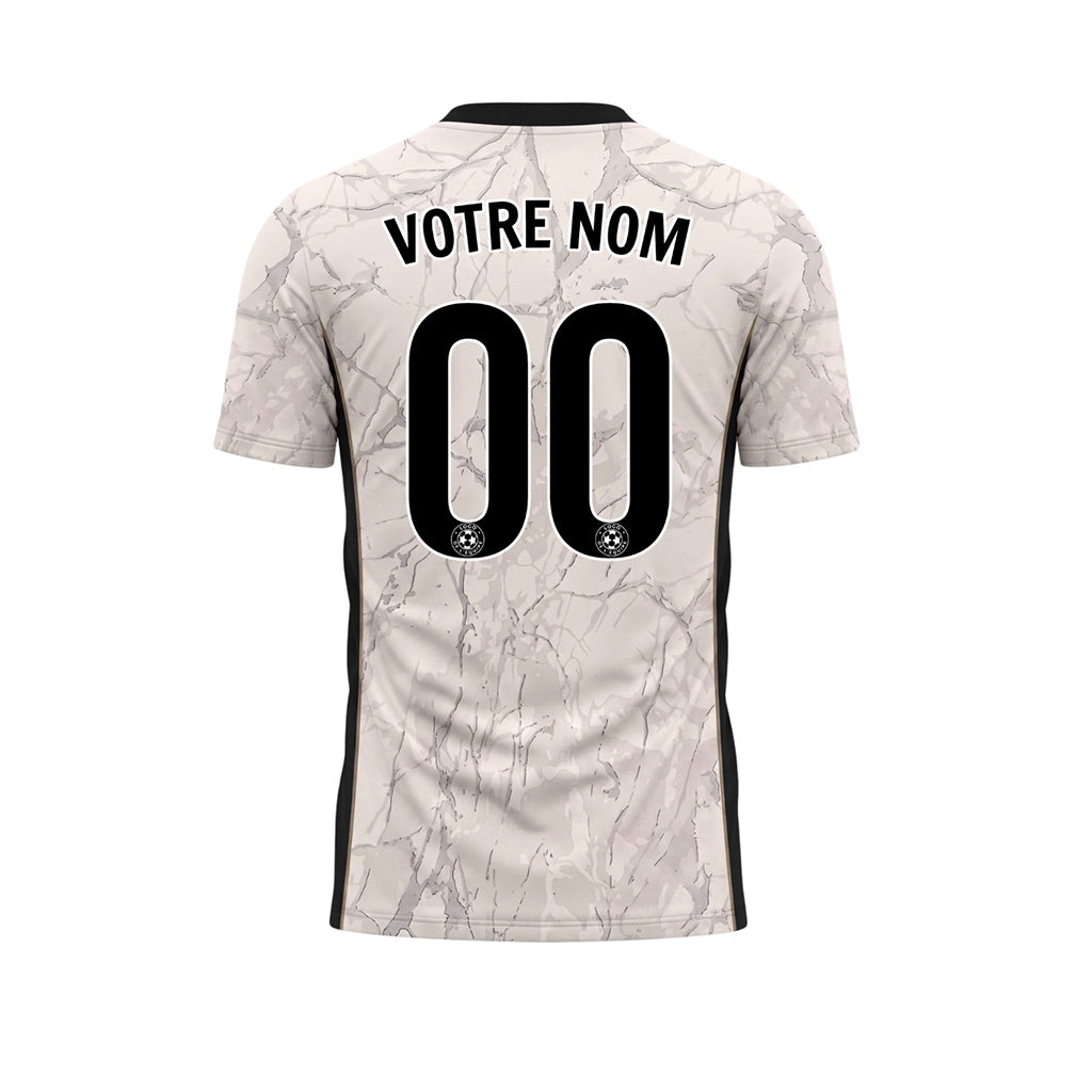 Blanc Noir Marbre Texture Motif Maillot de Football Personnalisé