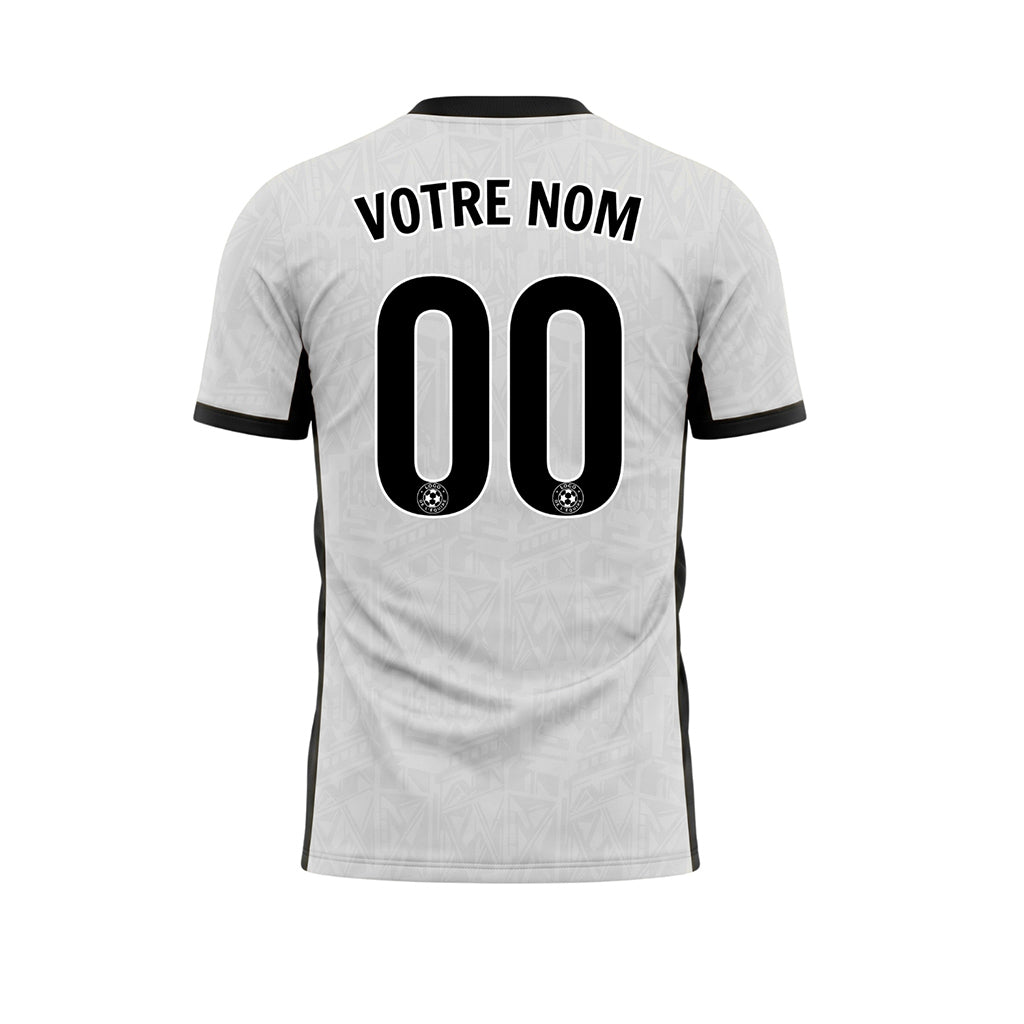 Blanc Noir Subtil Géométrique Graphique Motif Maillot de Football Personnalisé