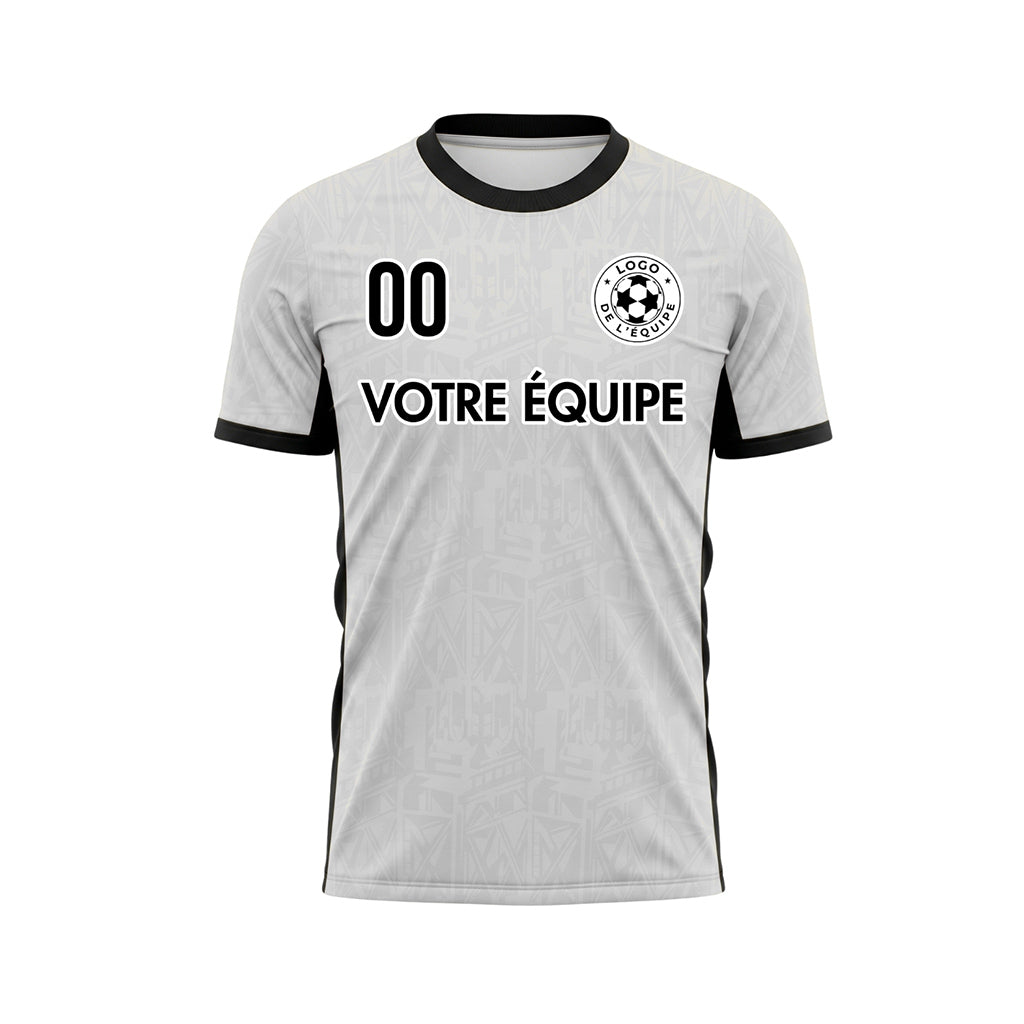 Blanc Noir Subtil Géométrique Graphique Motif Maillot de Football Personnalisé